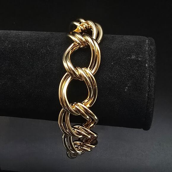 OTC 18K Bronze Gold Plated Double Link Bracelet In Box - Picture 7 of 10